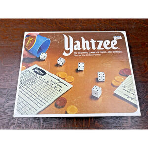 Vintage Yahtzee 1978 Milton Bradley Game Complete Four original dice 15 chips